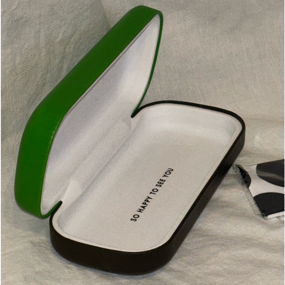 Kate Spade green & black hard shell signature eyeglass readers sunglass case - Picture 5 of 15